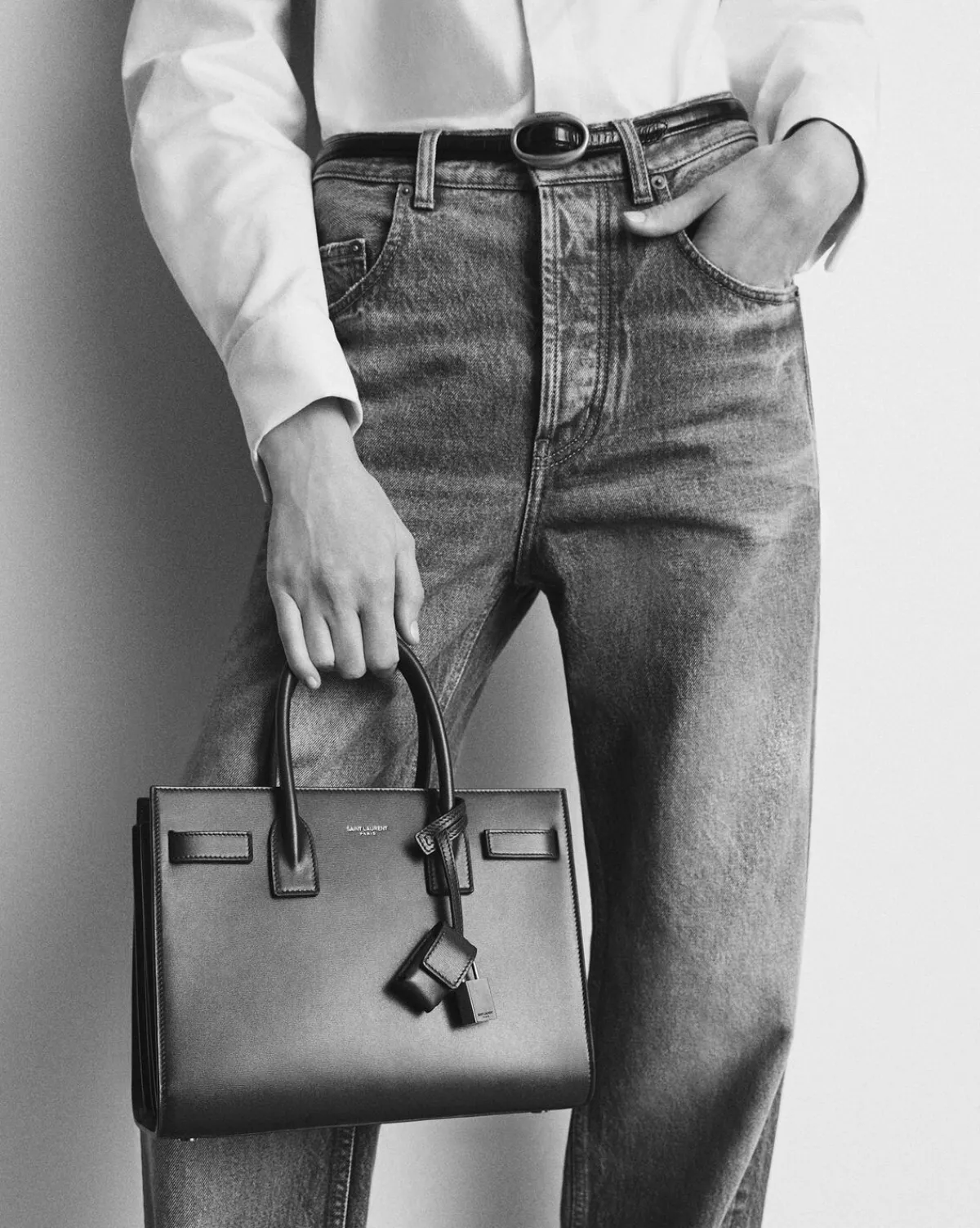 Saint Laurent Top Handles-SAC DE JOUR IN SMOOTH LEATHER - BABY ROUGEMERLOT