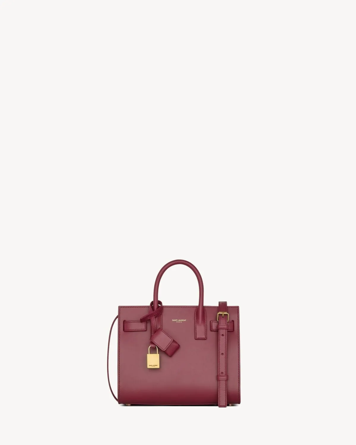 Saint Laurent Top Handles-SAC DE JOUR IN SMOOTH LEATHER - NANO ROUGEMERLOT