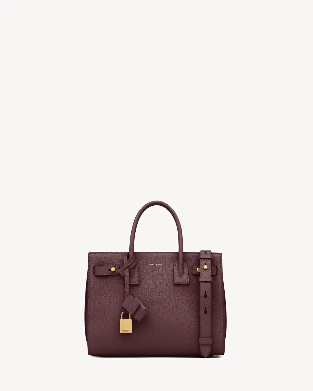 Saint Laurent Top Handles-SAC DE JOUR IN SUPPLE GRAINED LEATHER - BABY ROUGECABERNET