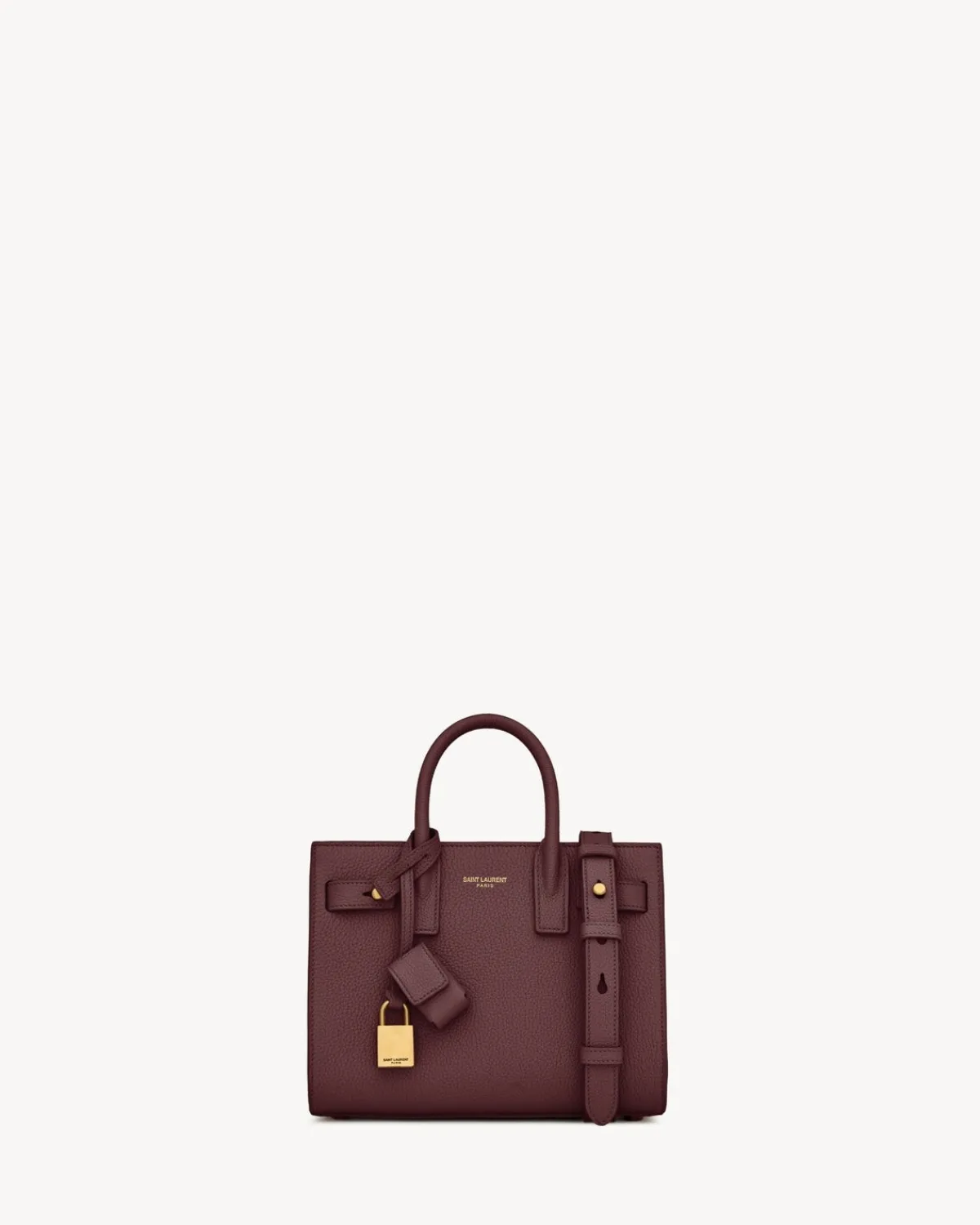 Saint Laurent Top Handles-SAC DE JOUR IN SUPPLE GRAINED LEATHER - NANO ROUGECABERNET