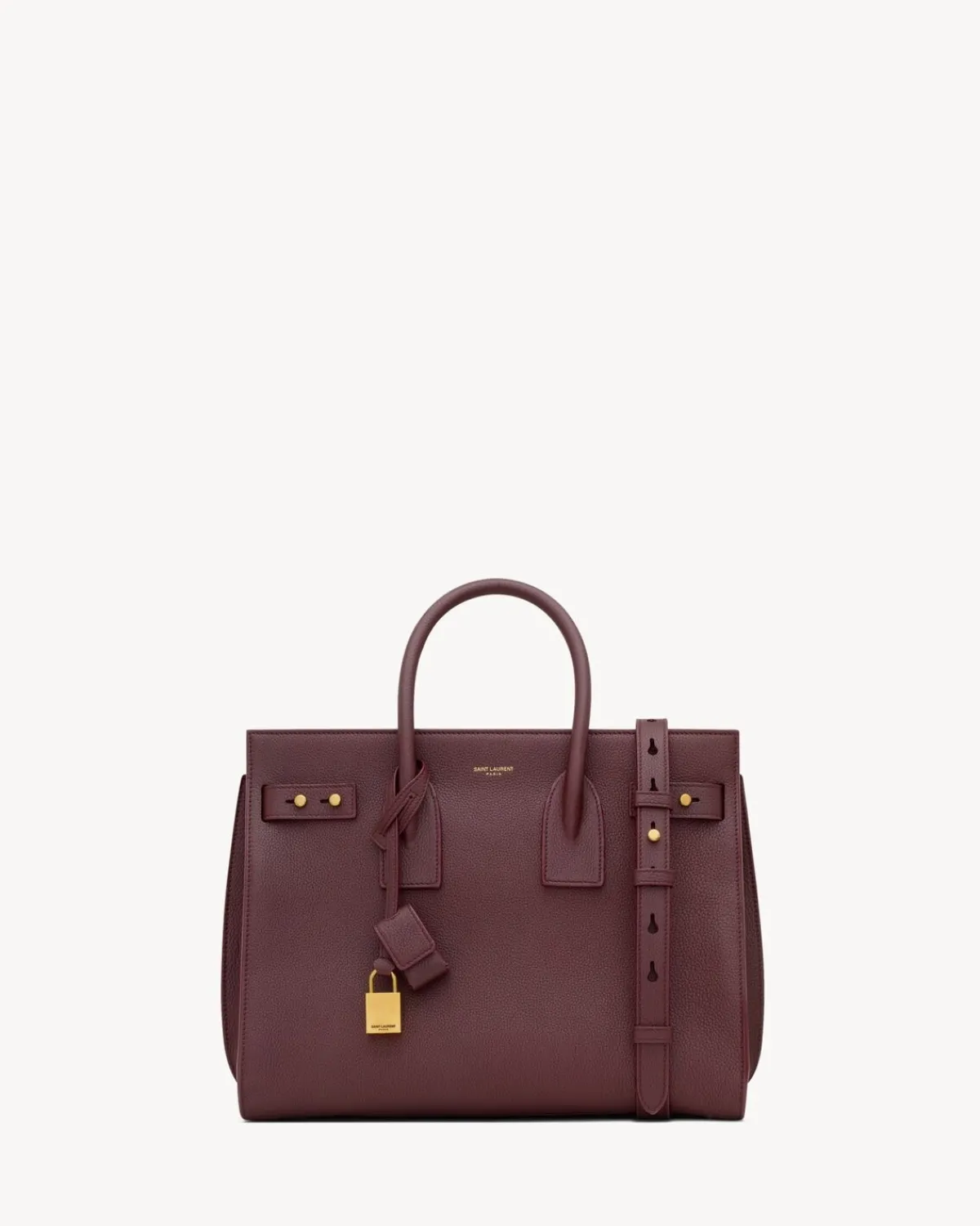 Saint Laurent Top Handles-SAC DE JOUR IN SUPPLE GRAINED LEATHER - SMALL ROUGECABERNET