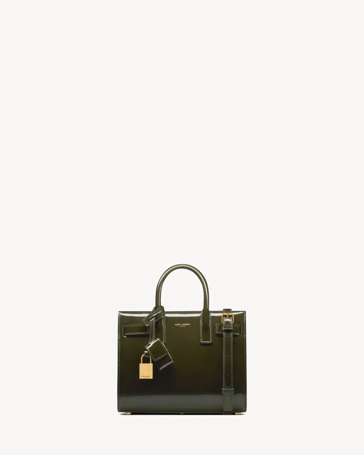 Saint Laurent Top Handles-SAC DE JOUR nano in patent leather VINEYARDGREEN