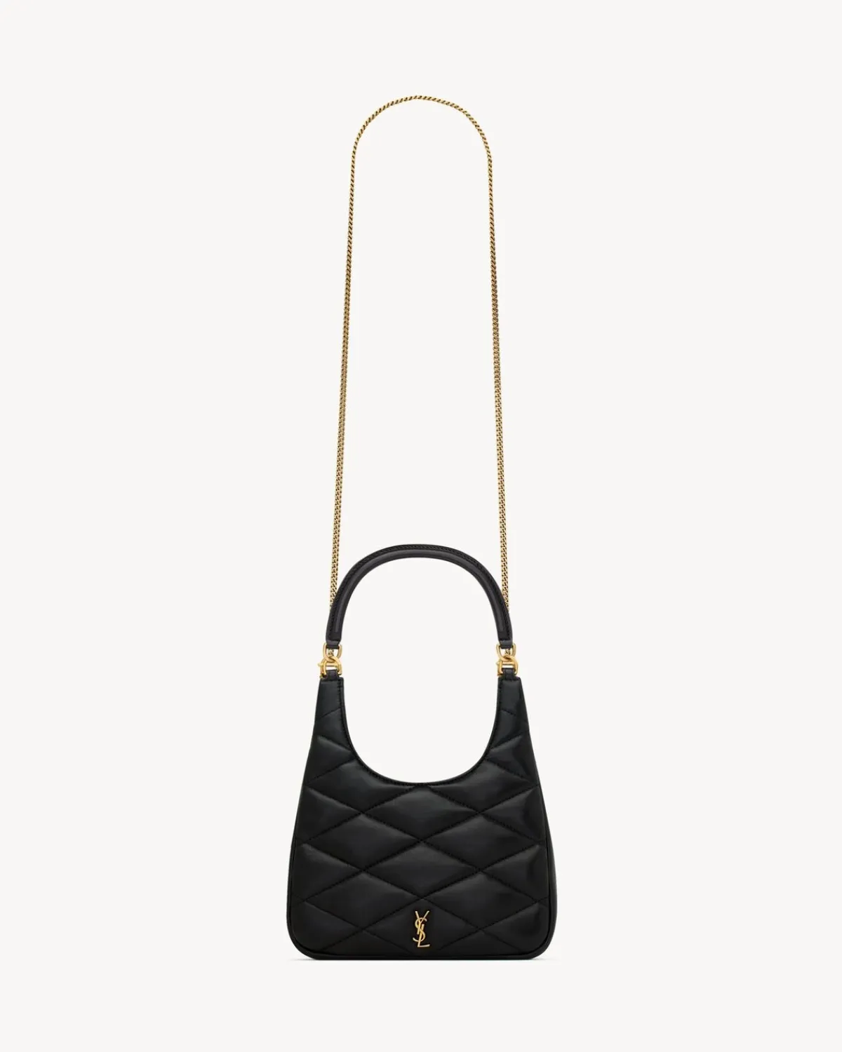 Saint Laurent Mini Bags-SADE hobo in lambskin BLACK