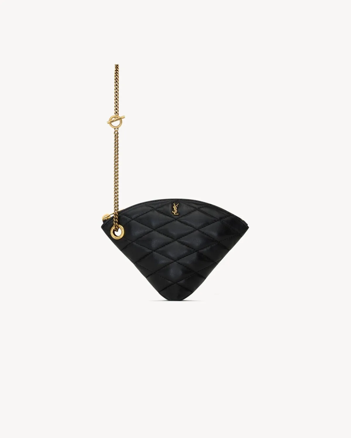 Saint Laurent Cases And Holders-SADE triangle coin purse in lambskin BLACK