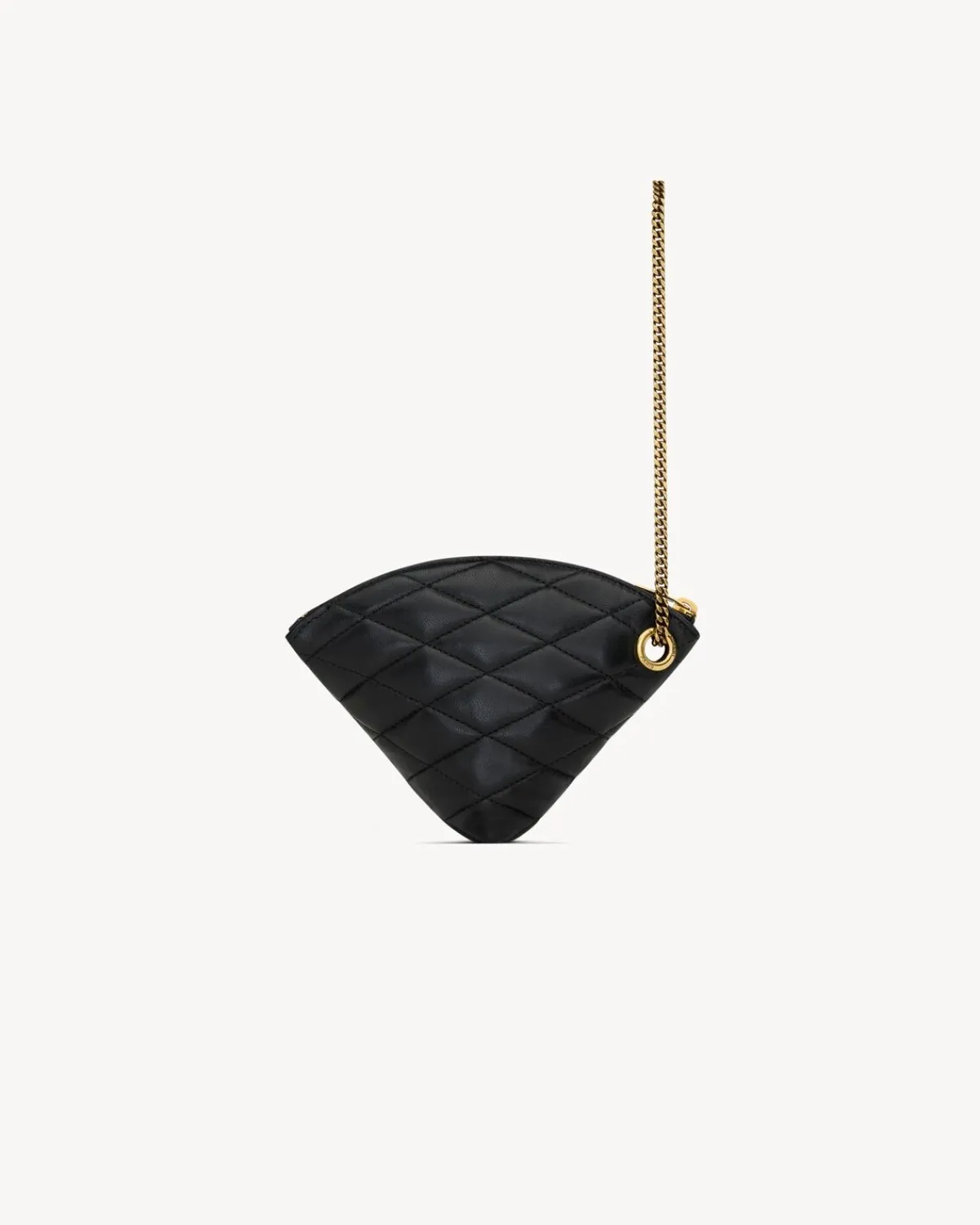 Saint Laurent Cases And Holders-SADE triangle coin purse in lambskin BLACK