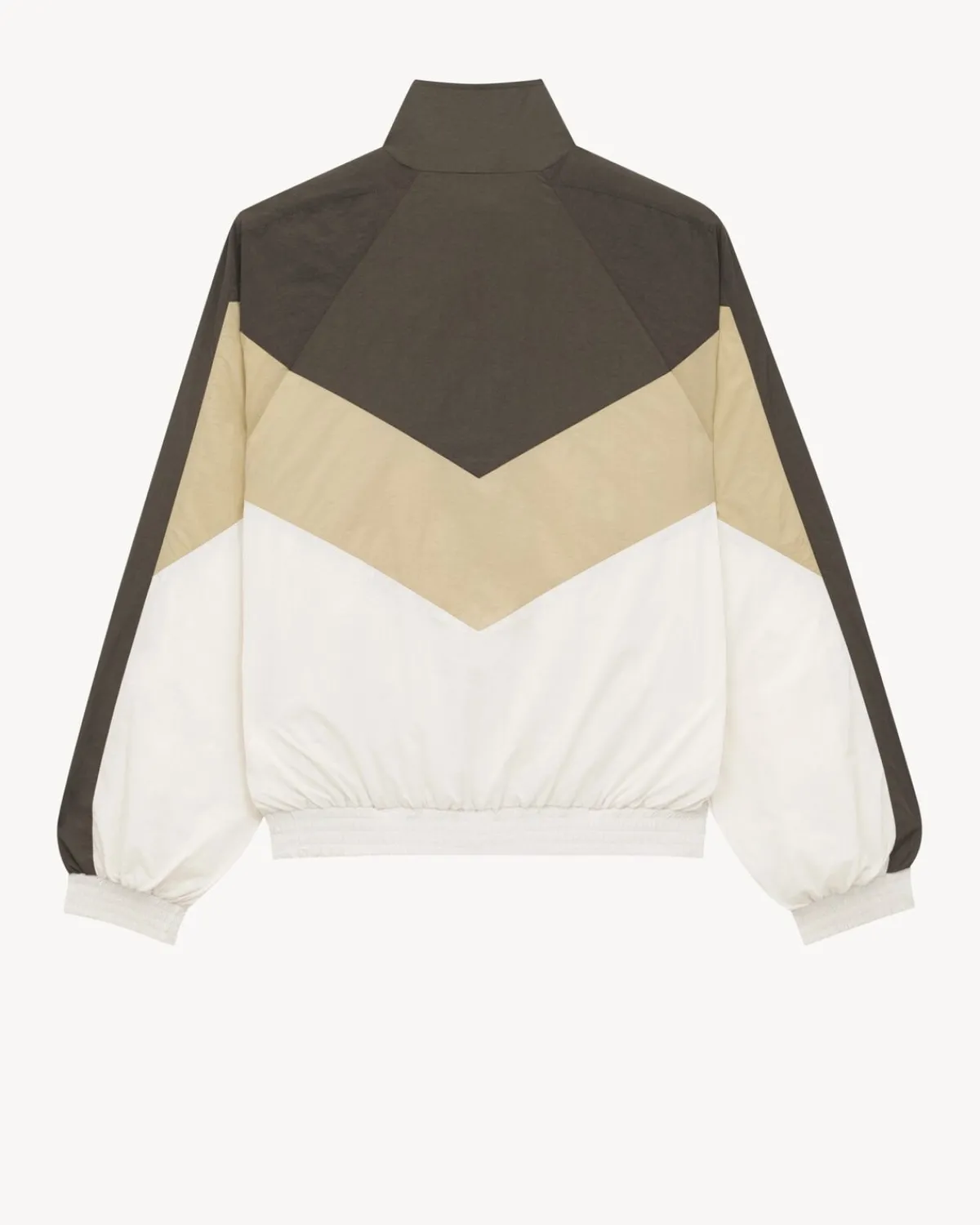 Saint Laurent Outerwear-blouson in crinkled nylon EBENEETBEIGE