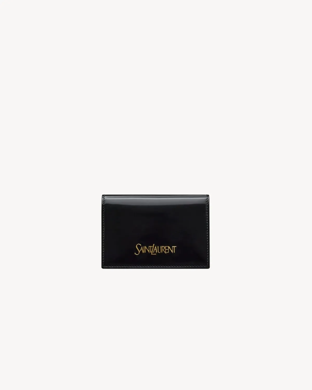 Saint Laurent Card Cases-business card case in brushed leather BLACK