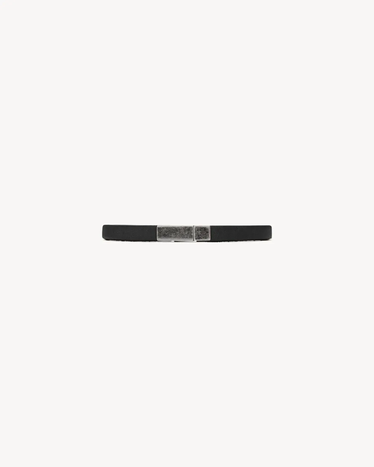 Saint Laurent Cuffs And Bracelets | Jewelry-id plaque bracelet in leather BLACK