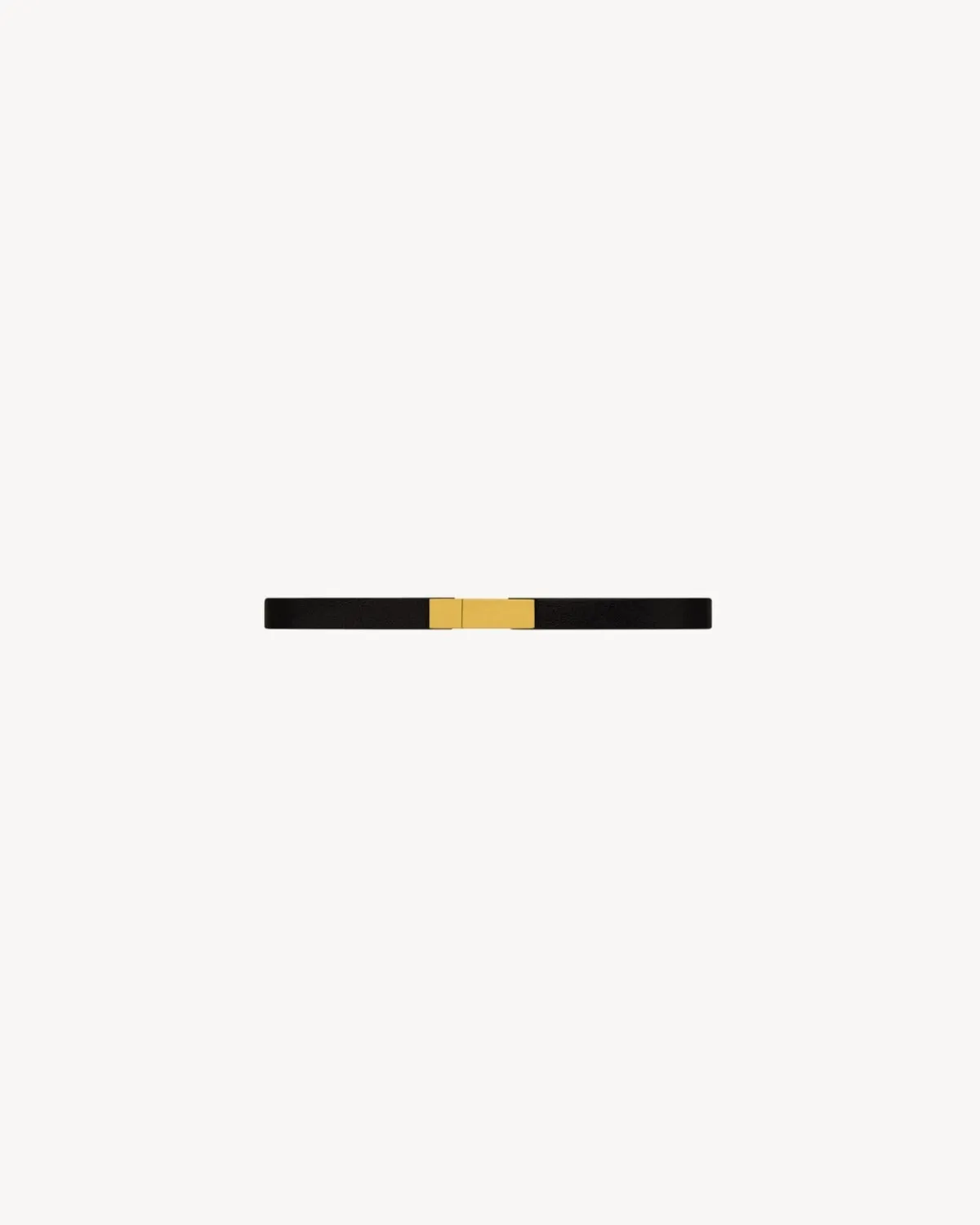 Saint Laurent Cuffs And Bracelets | Jewelry-ID plaque bracelet in smooth leather and metal BLACK
