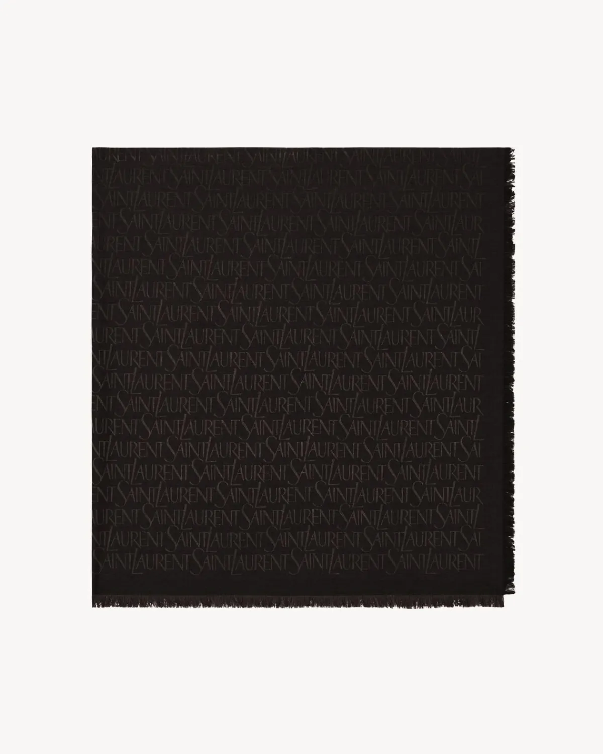 Saint Laurent Scarves And Silk | Other Accessories-large square scarf in silk and wool jacquard EXPRESSO