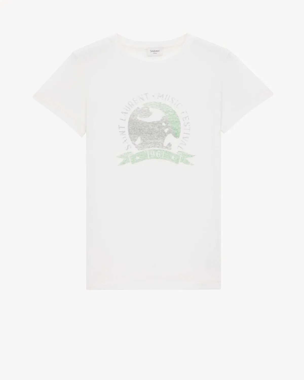 Saint Laurent Jersey-music festival T-shirt NATURELETVERT