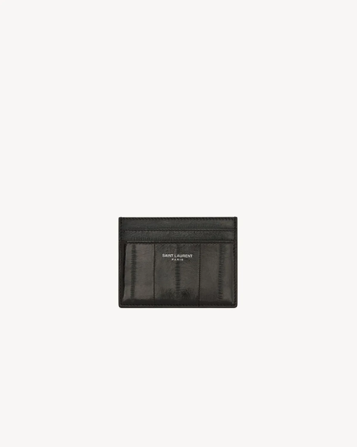 Saint Laurent Card Cases-PARIS card case in eel BURNTBROWN