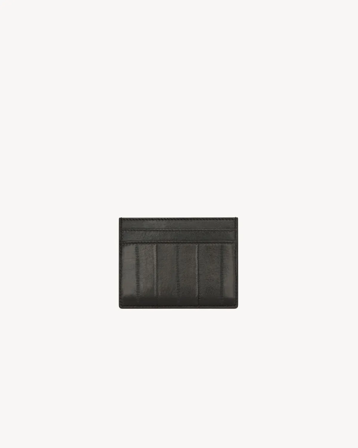 Saint Laurent Card Cases-PARIS card case in eel BURNTBROWN