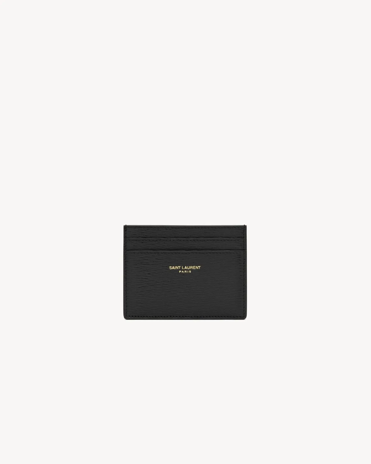 Saint Laurent Card Cases-Paris Card case in ripple- leather BLACK