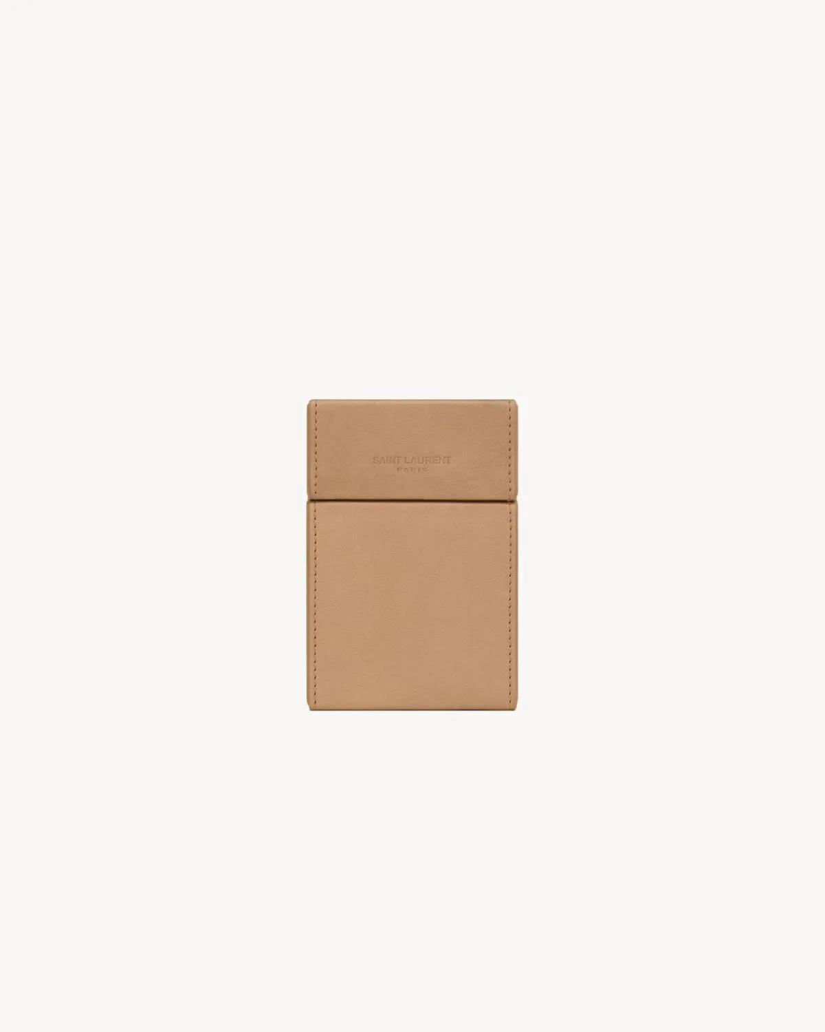 Saint Laurent Cases And Holders-PARIS cigarette box in vegetable-tanned leather VINTAGEBROWNGOLD