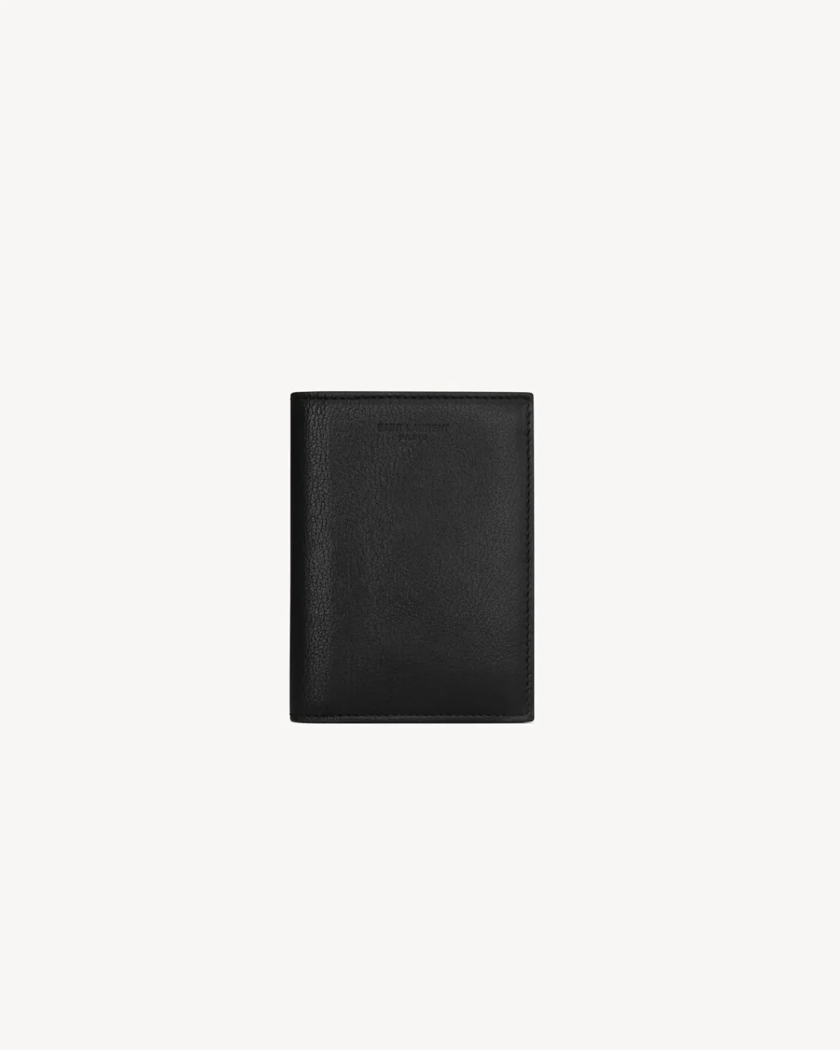 Saint Laurent Card Cases-PARIS credit card wallet in grained leather BLACK