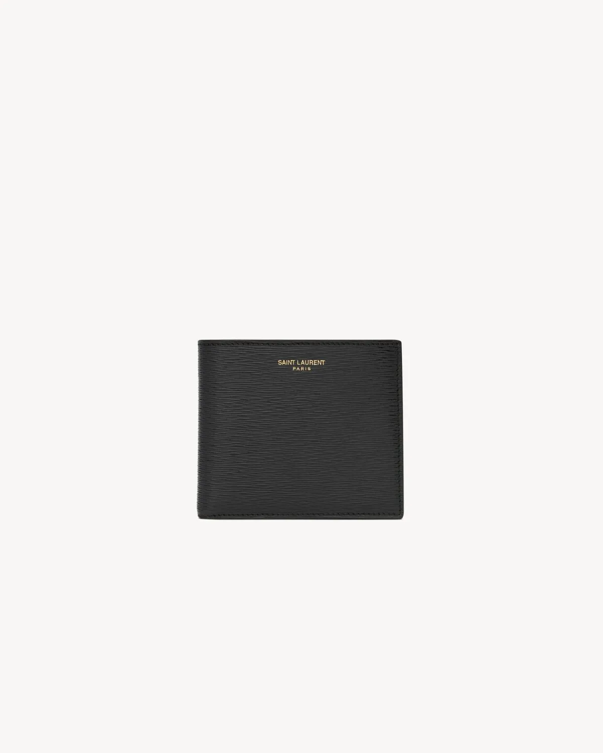 Saint Laurent Wallets-Paris EAST/WEST wallet in ripple leather BLACK