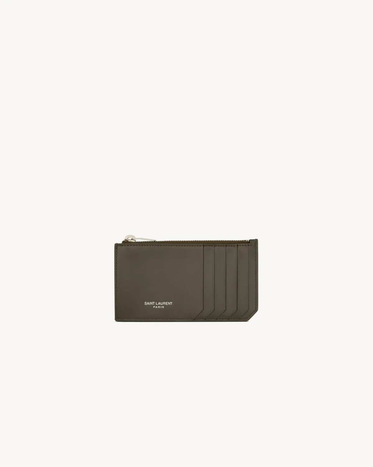 Saint Laurent Card Cases-PARIS FRAGMENTS zip card case in smooth leather LIGHTMUSK