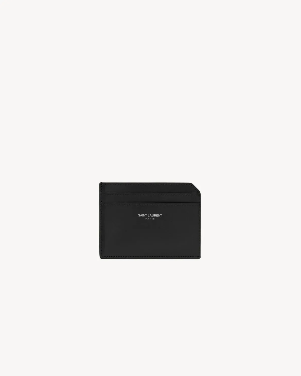 Saint Laurent Card Cases-Paris open card case in smooth leather BLACK