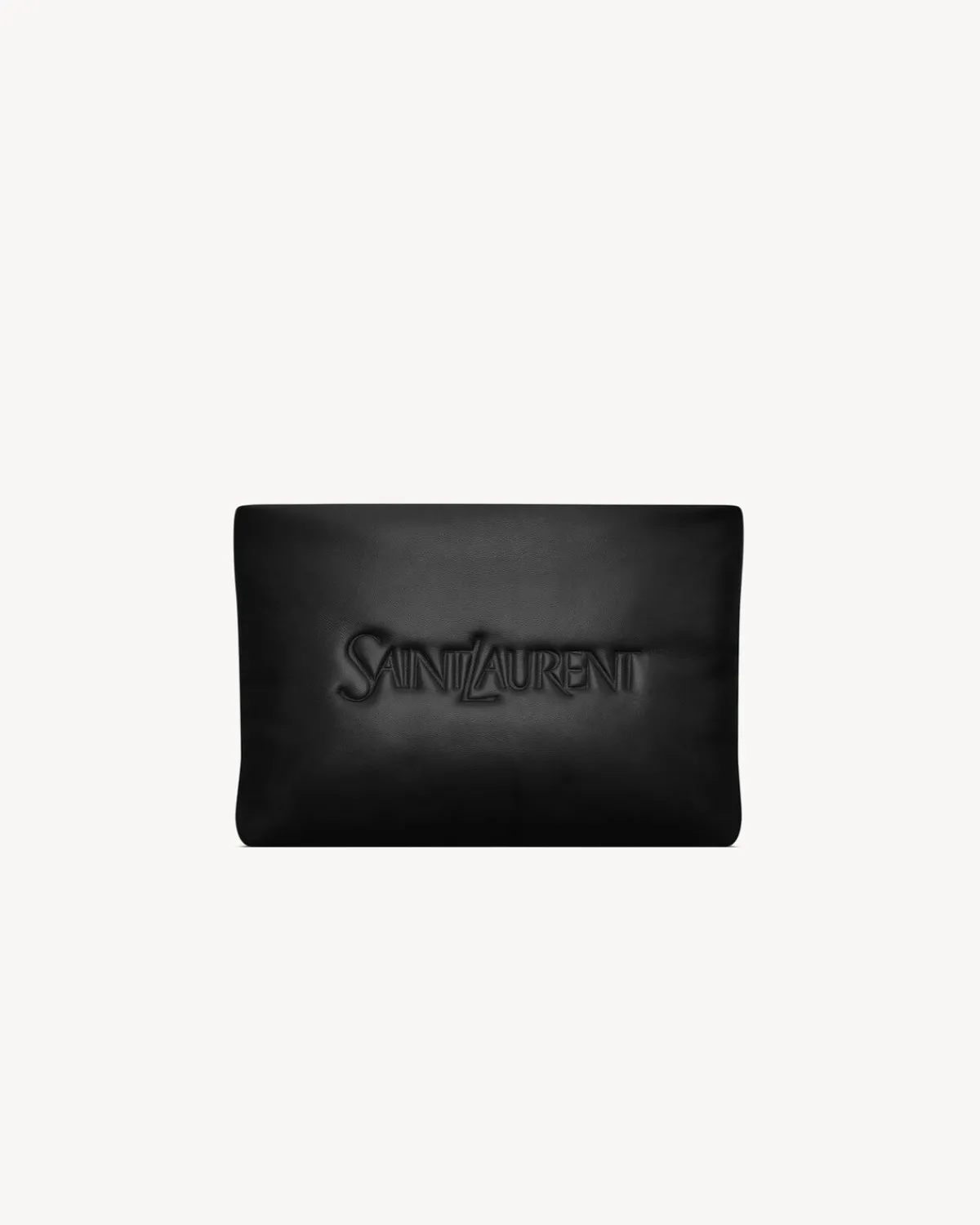 Saint Laurent Pouches-small puffy pouch in lambskin BLACK