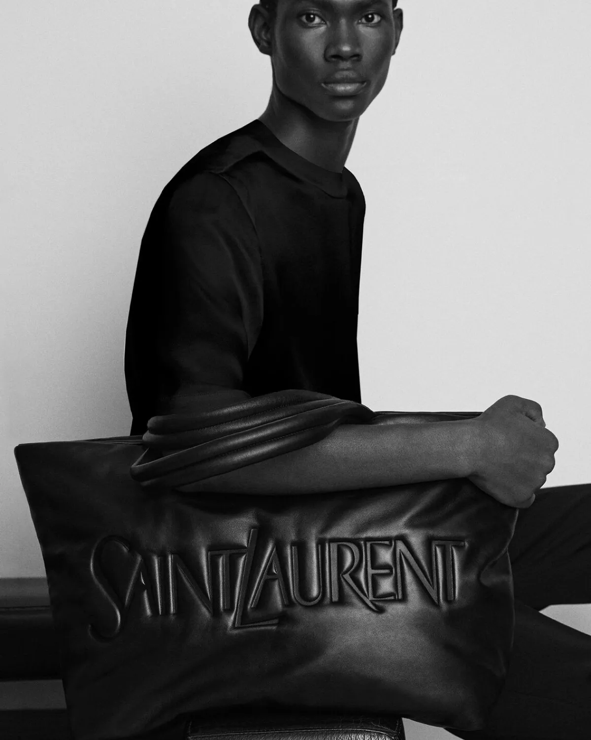 Saint Laurent Totes-tote in nappa lambskin BLACK