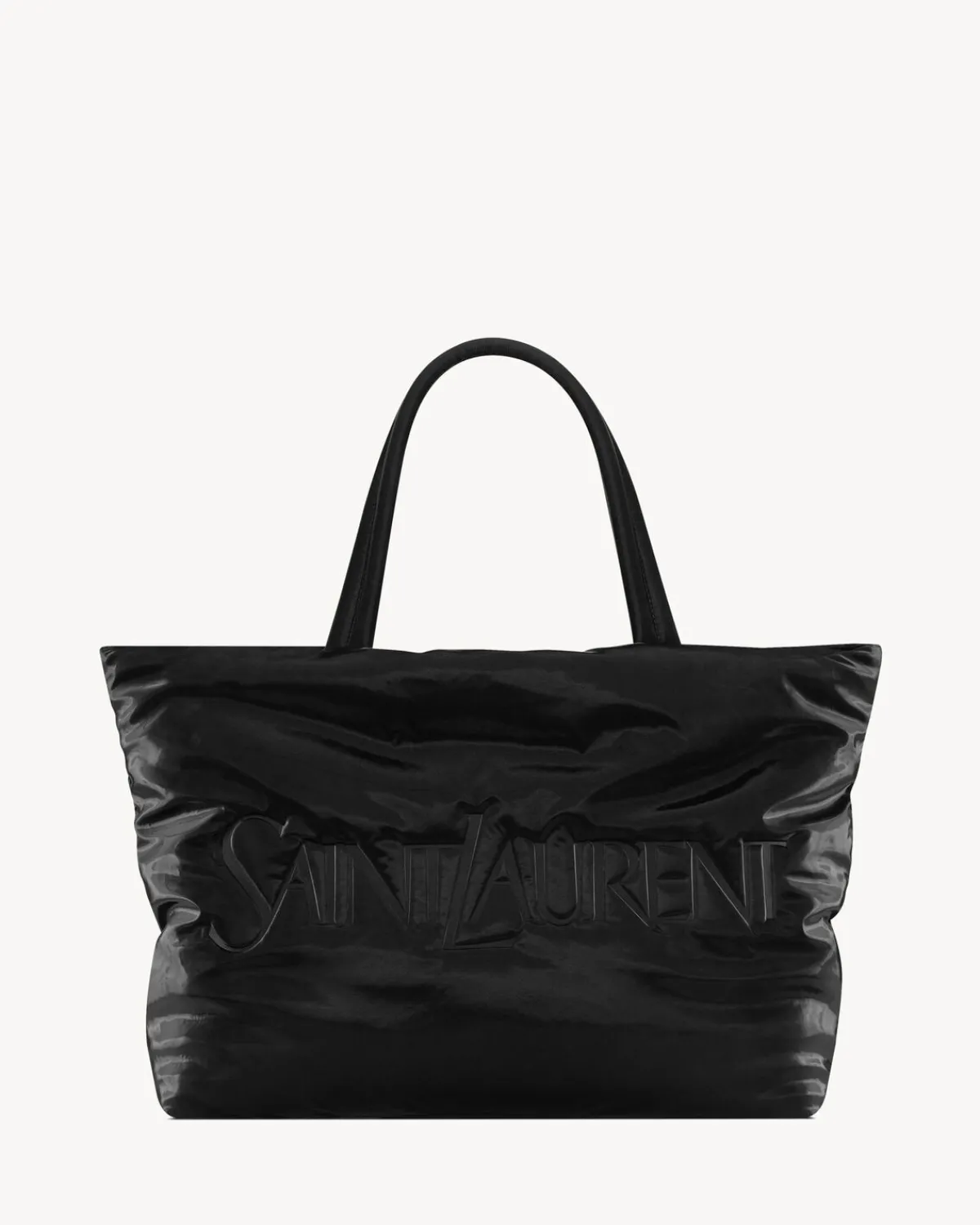 Saint Laurent Totes-TOTE IN SILKTECH CANVAS BLACK