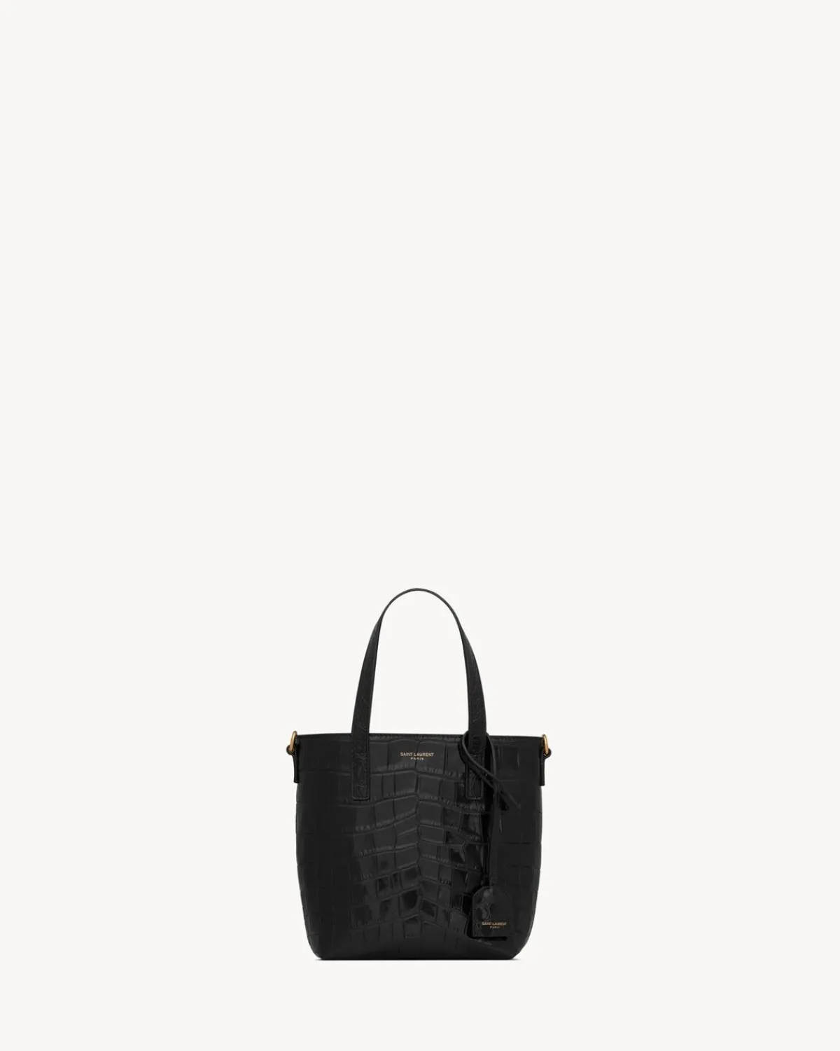 Saint Laurent Crossbody Bags | Totes-toy shopping bag IN CROCODILE-EMBOSSED LEATHER NOIR