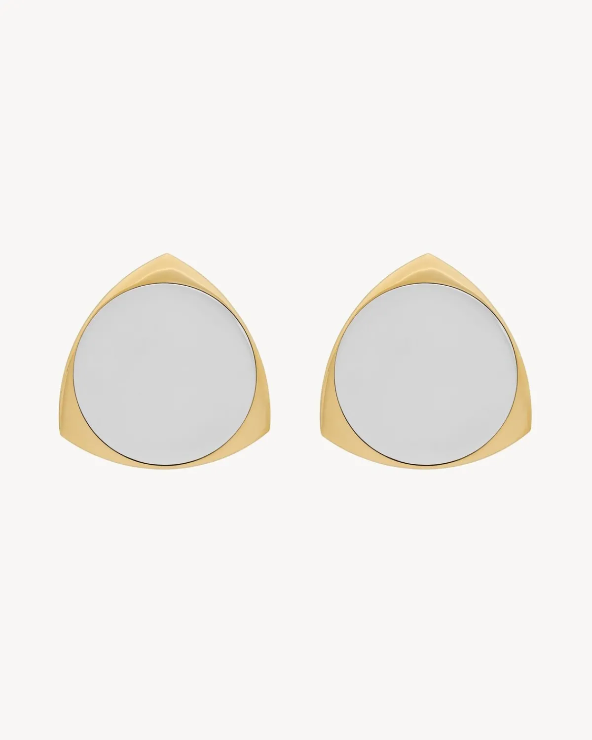 Saint Laurent Earrings And Necklaces-shield earrings in metal PALLADIUMANDGOLD