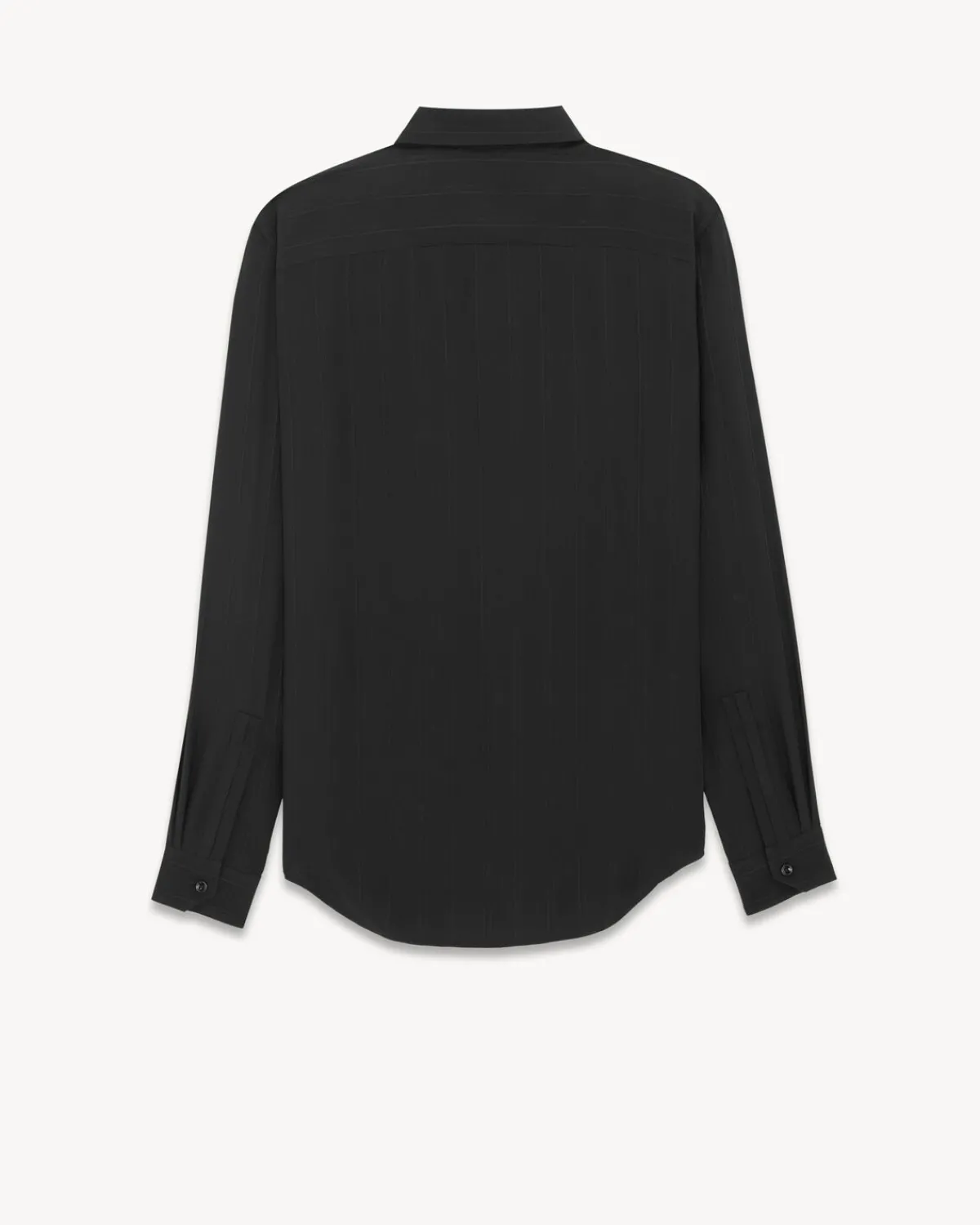 Saint Laurent Shirts And Tops-Shirt in Matte and Shiny Cassandre Striped Silk BLACK