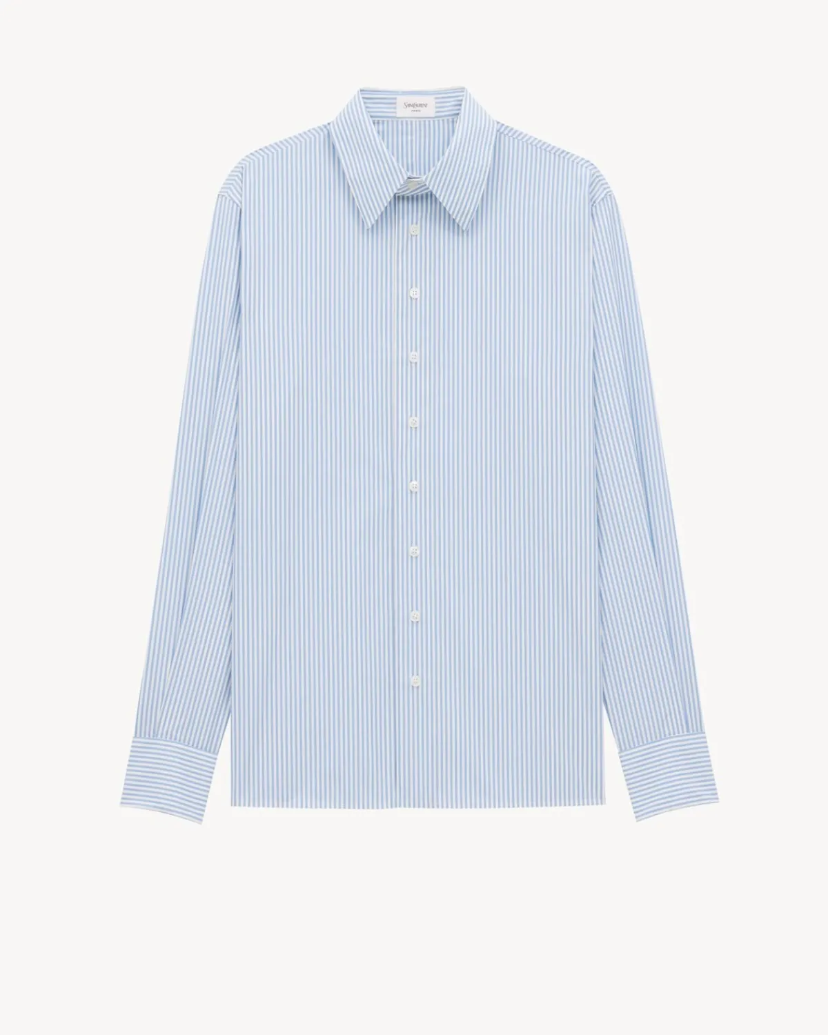 Saint Laurent Shirts-shirt in oxford stripe cotton BLEUETBLANC