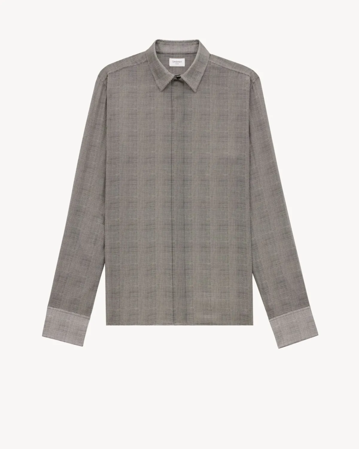 Saint Laurent Shirts-shirt in prince of wales silk charmeuse CRAIEETNOIR