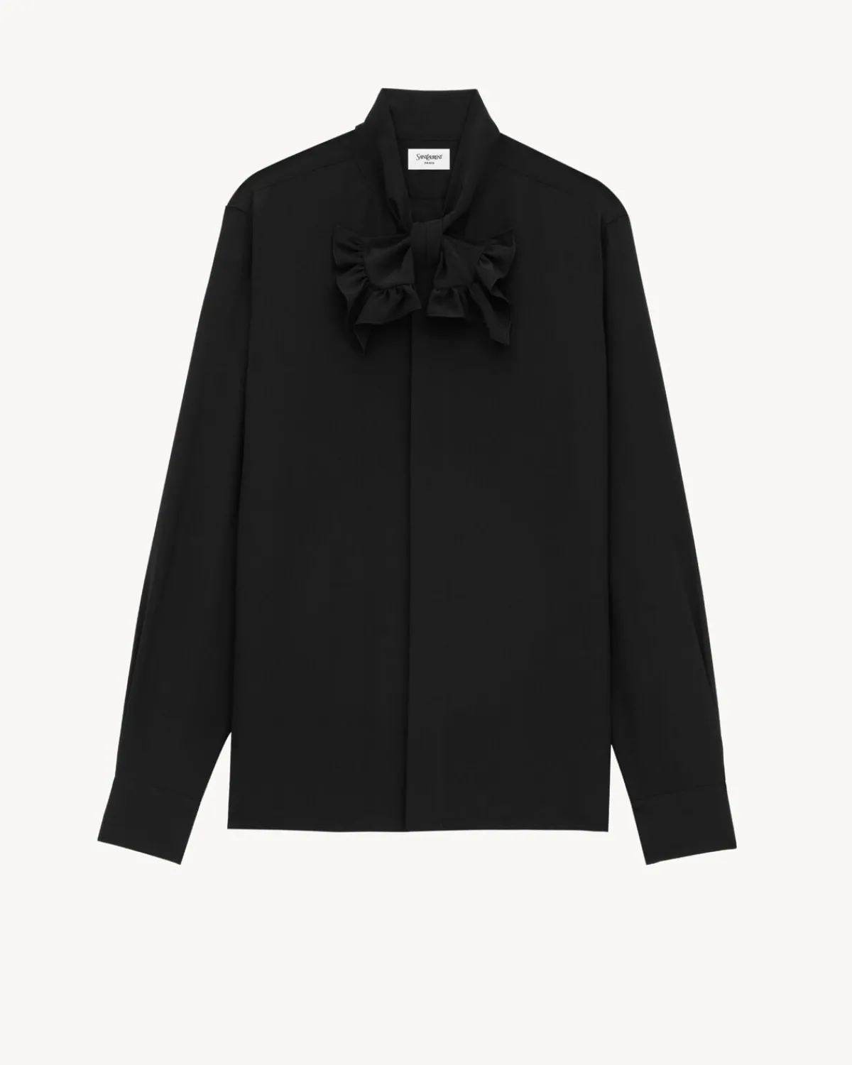 Saint Laurent Shirts-shirt in silk crepe de chine NOIR