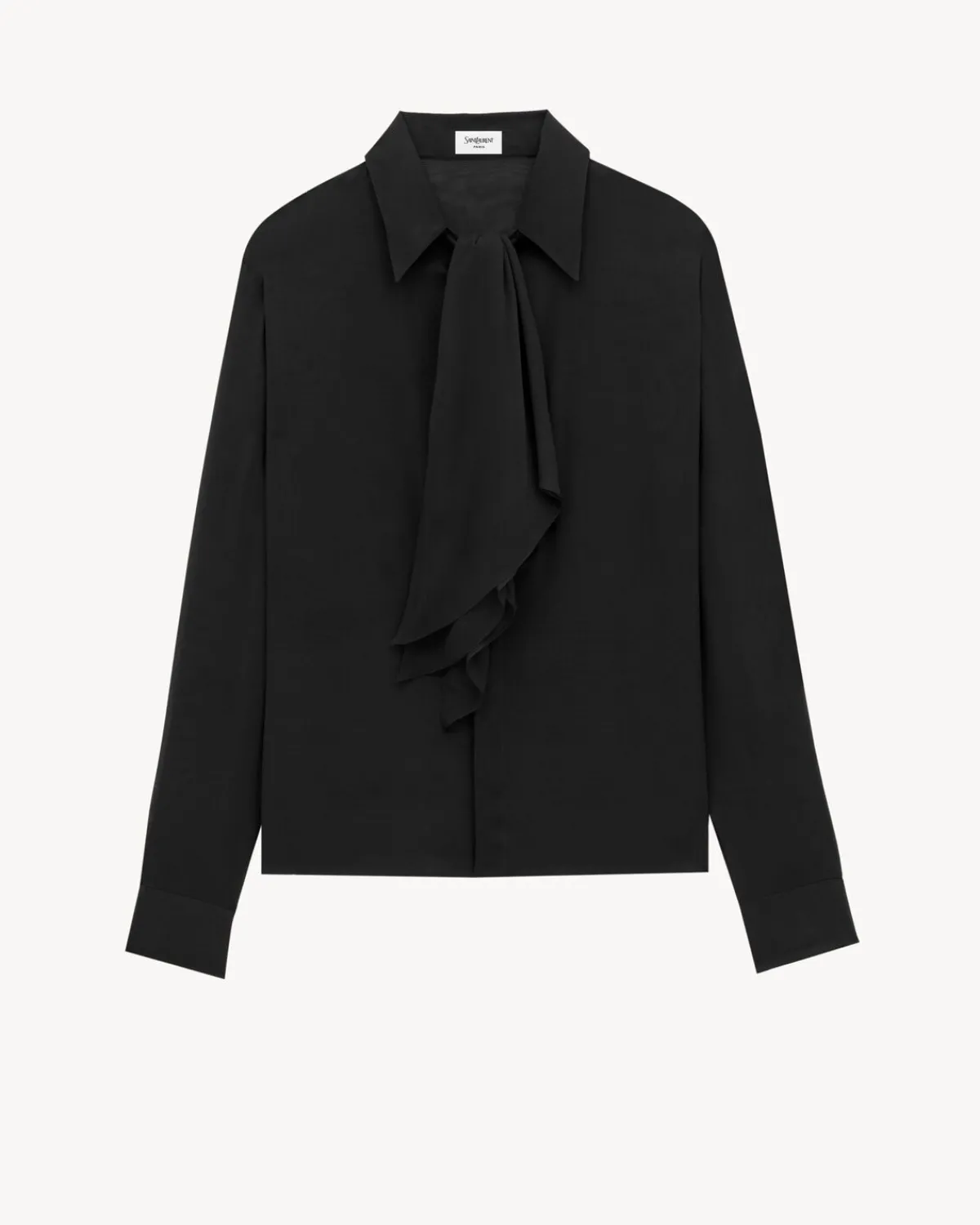 Saint Laurent Shirts-shirt in silk crepe muslin NOIR