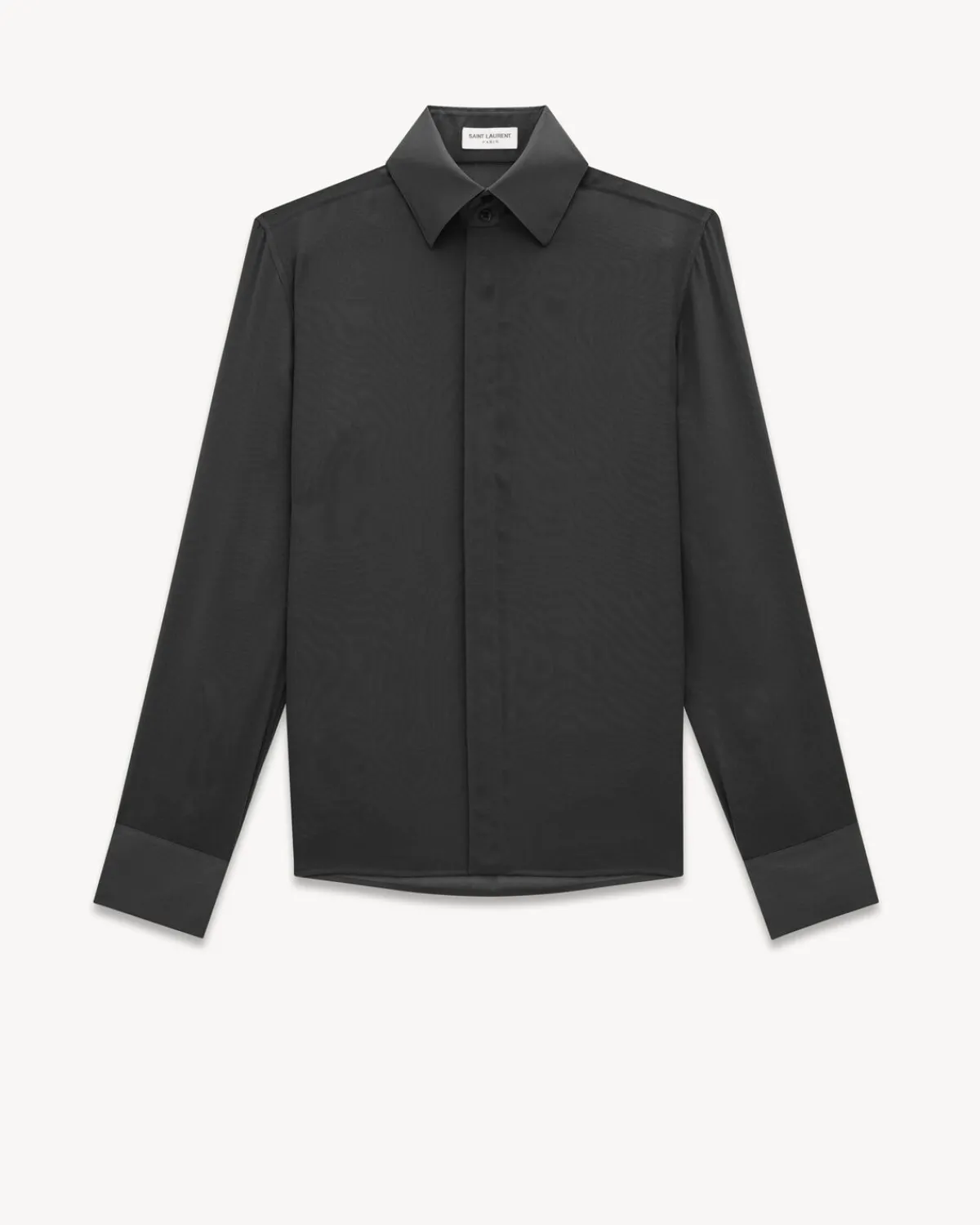 Saint Laurent Shirts-shirt in silk crepe muslin BLACK