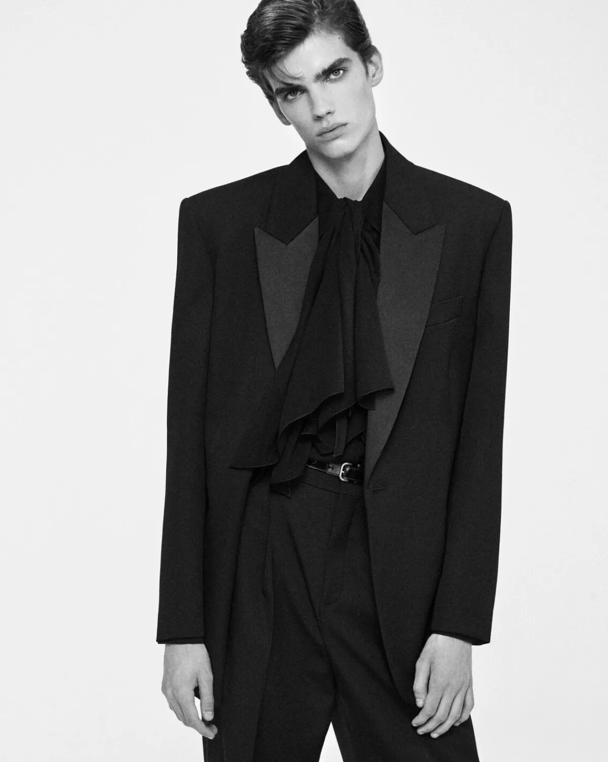 Saint Laurent Shirts-shirt in silk crepe muslin NOIR