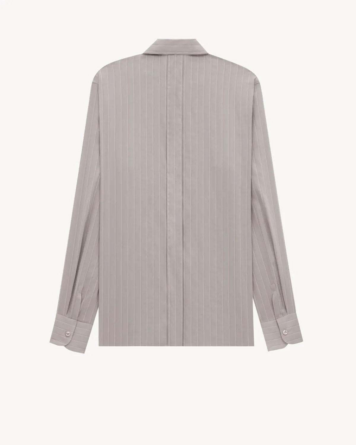 Saint Laurent Shirts-shirt in striped cotton and silk voile GRIS