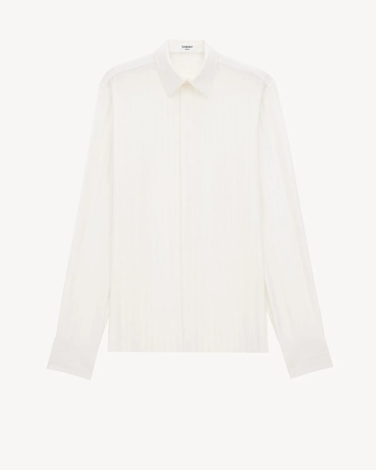 Saint Laurent Shirts-shirt in striped satin piqué CRAIEETARGENT