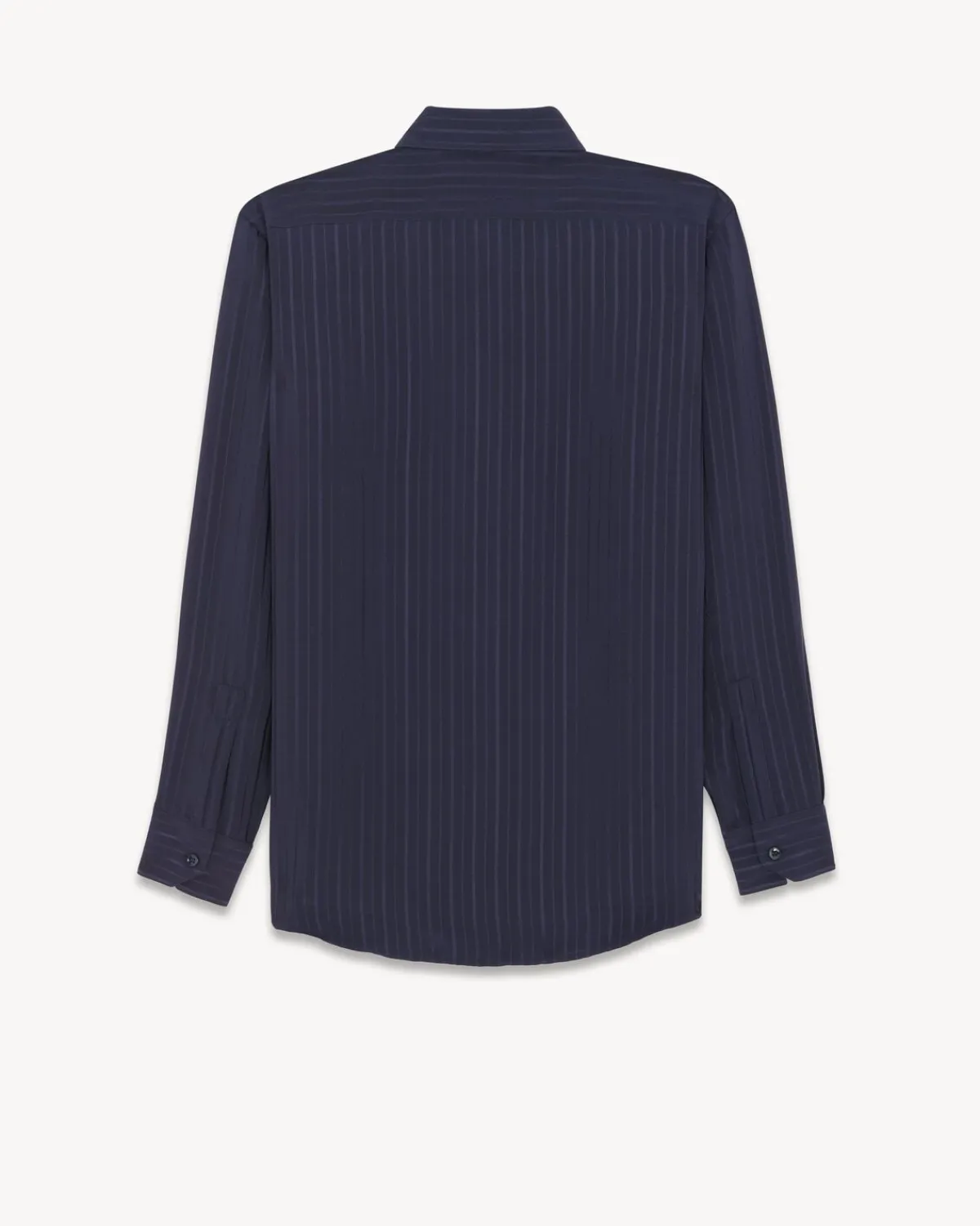 Saint Laurent Shirts-Shirt in Striped Silk Crepe de Chine MARINE