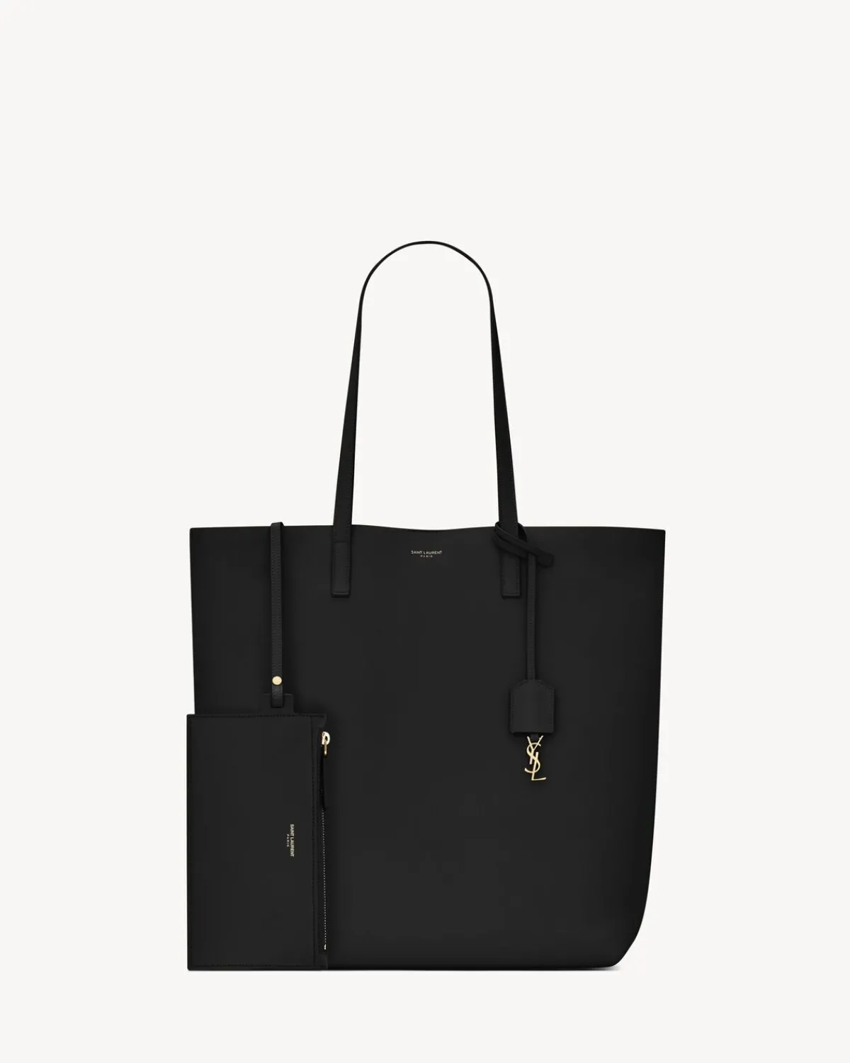 Saint Laurent Totes-SHOPPING IN LEATHER BLACK