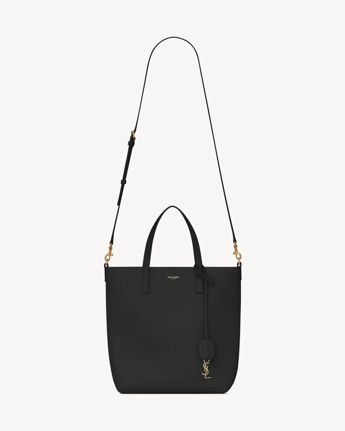 Saint Laurent Totes-SHOPPING TOY IN LEATHER BLACK