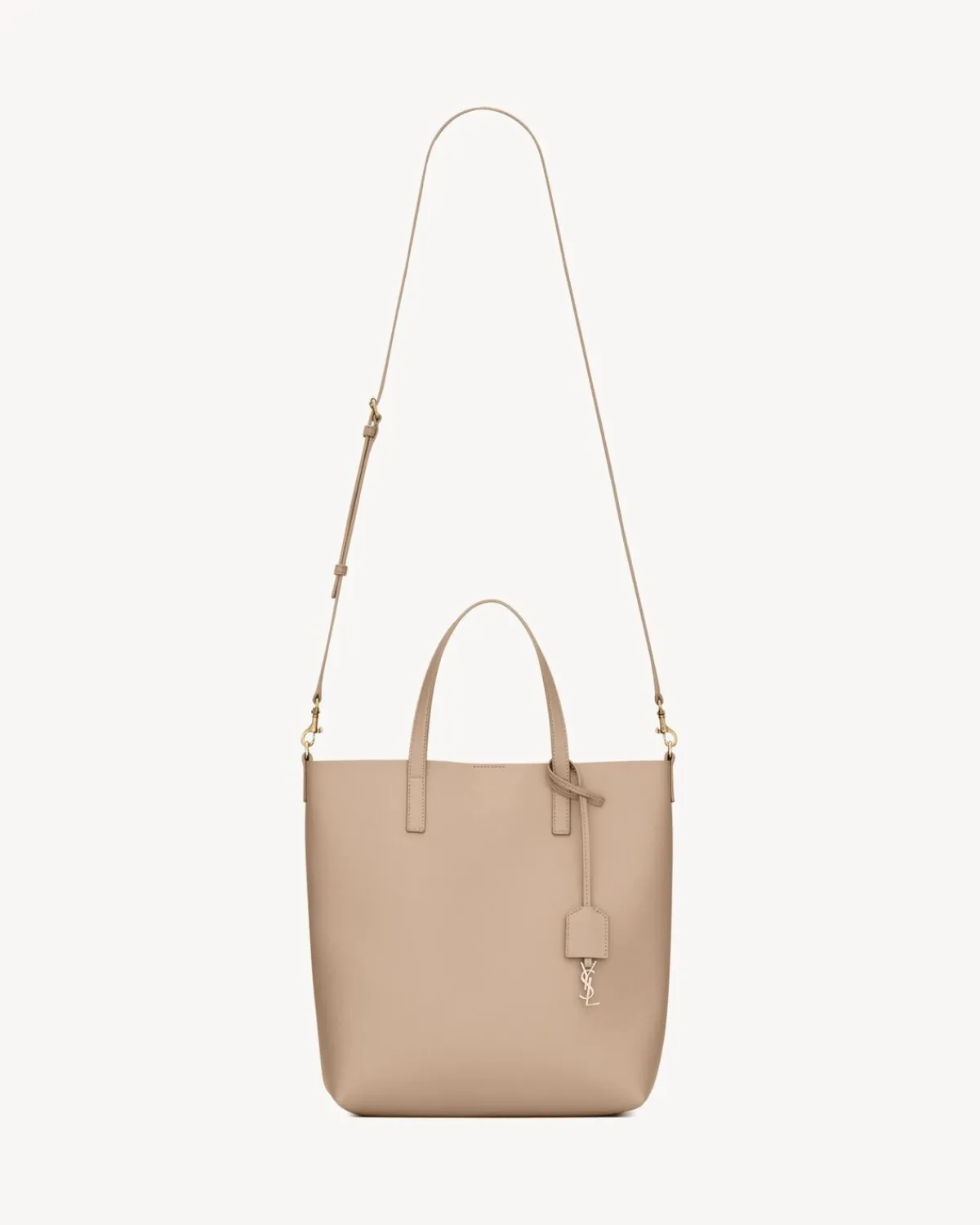 Saint Laurent Totes-SHOPPING TOY IN LEATHER DARKBEIGE