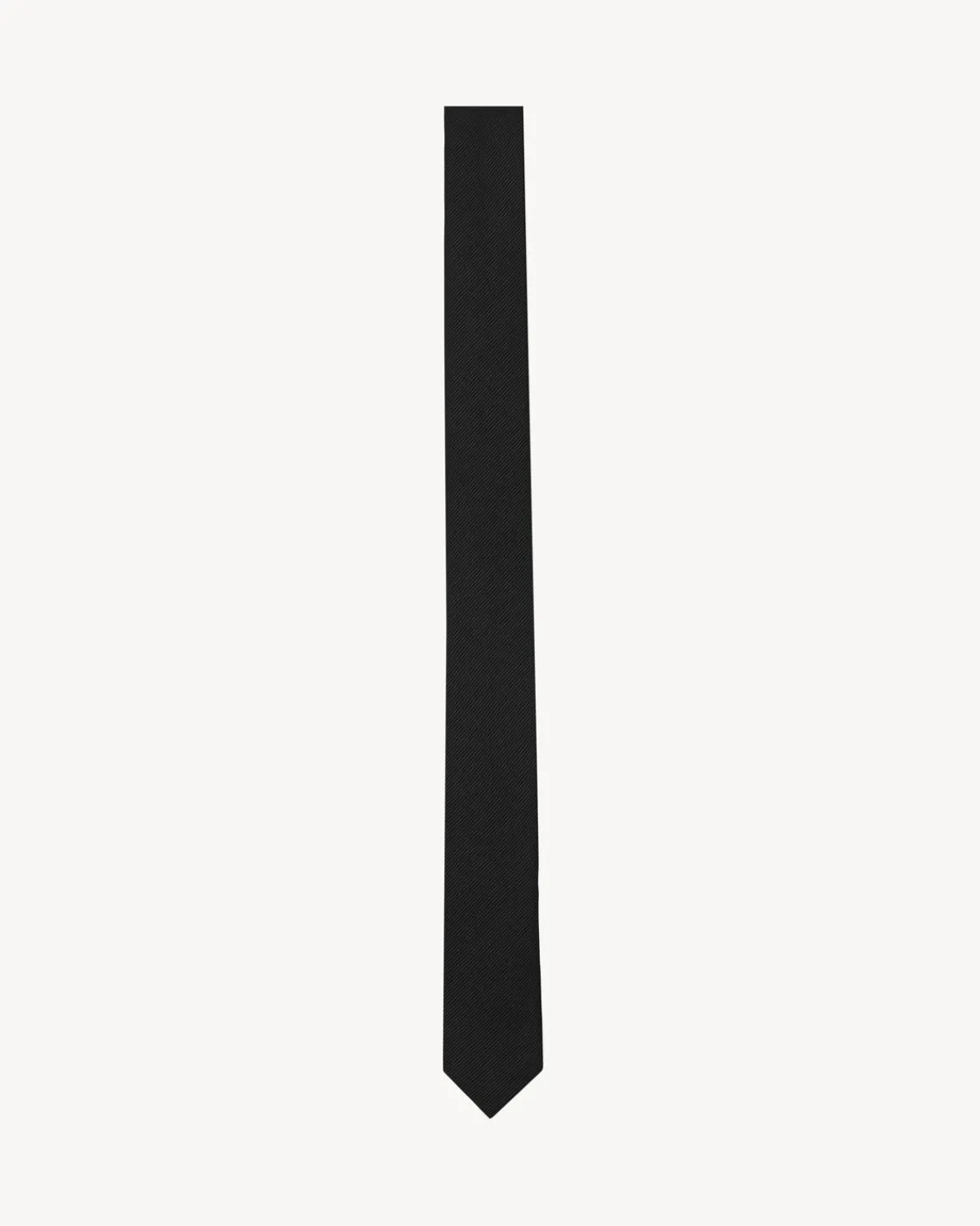 Saint Laurent Other Accessories-signature evening skinny tie in silk grosgrain BLACK