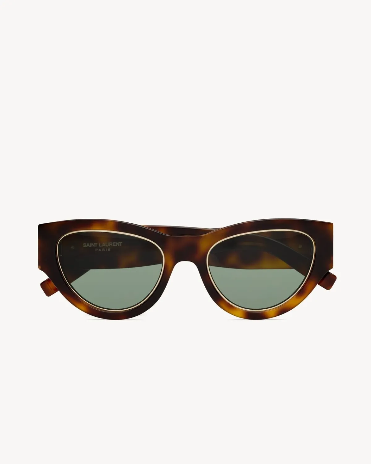 Saint Laurent Sunglasses-SL M94 RIM MEDIUMHAVANA,LIGHTGOLDANDGREEN