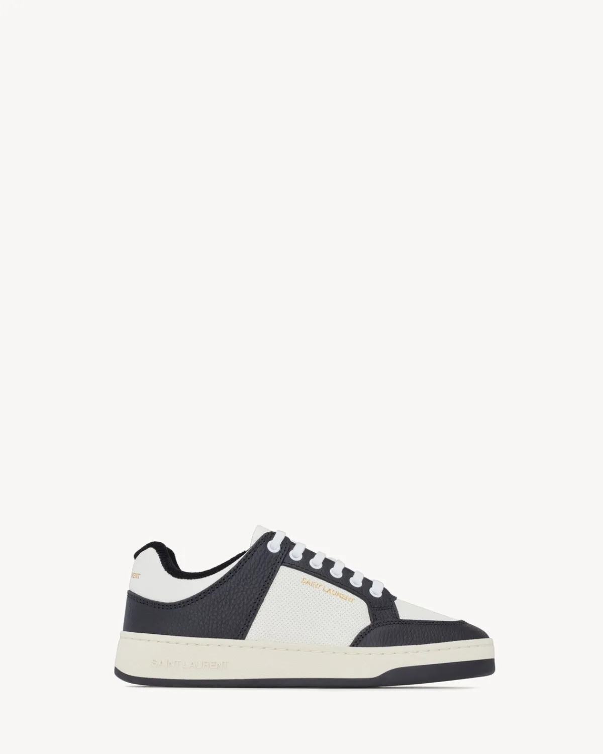 Saint Laurent Sneakers-SL/61 sneakers in perforated leather WHITEANDBLACK