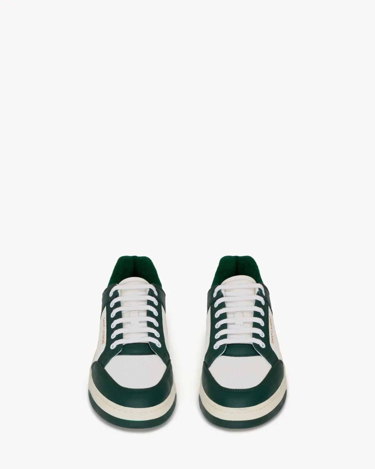 Saint Laurent Sneakers-SL/61 sneakers in perforated leather WHITEANDDARKGREEN