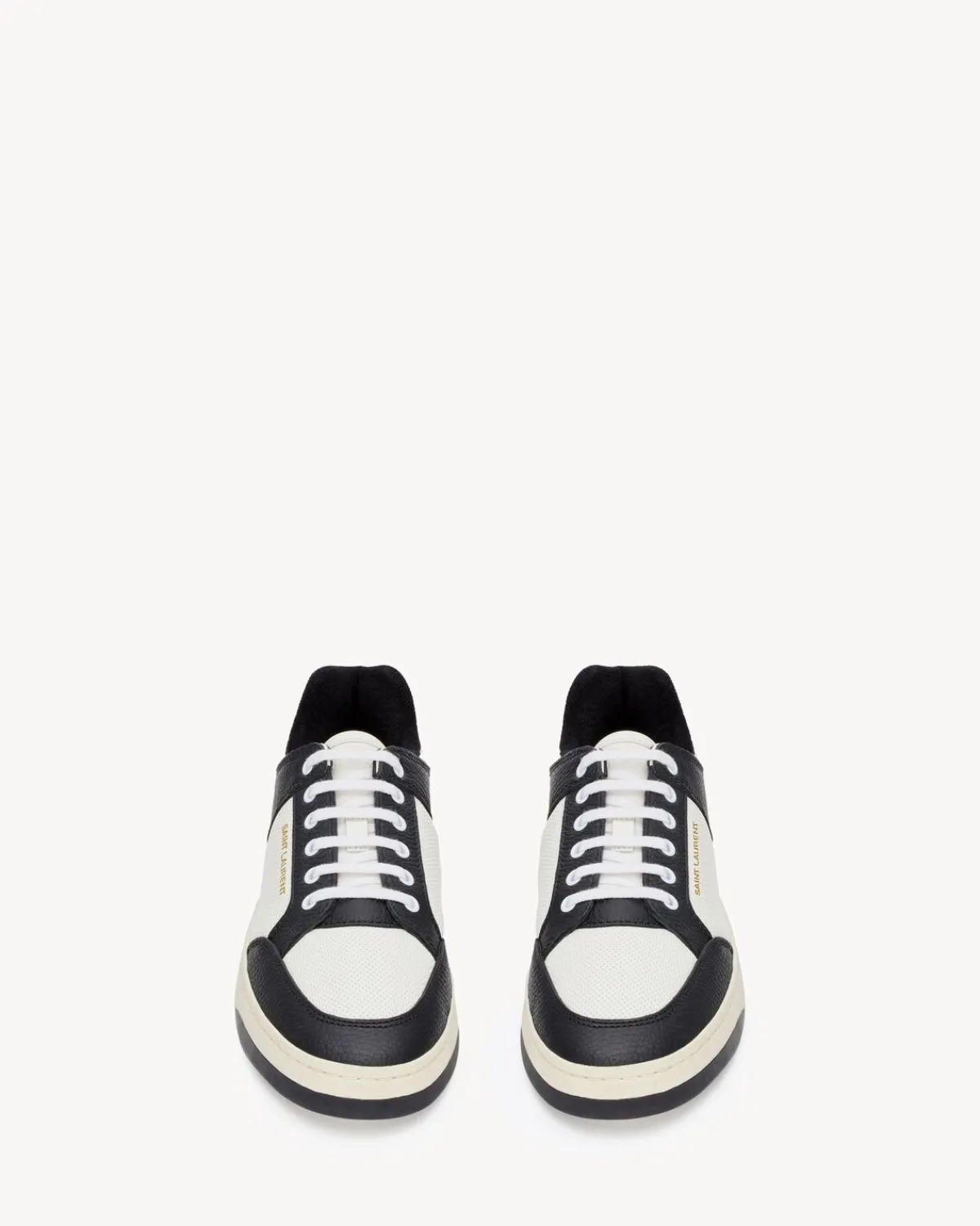 Saint Laurent Sneakers-SL/61 sneakers in perforated leather WHITEANDBLACK