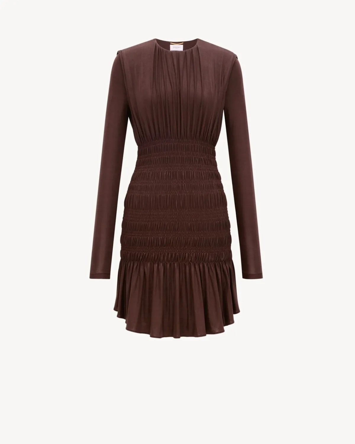 Saint Laurent Dresses And Skirts-smocked dress in lamé jersey BORDEAUXBRILLANT