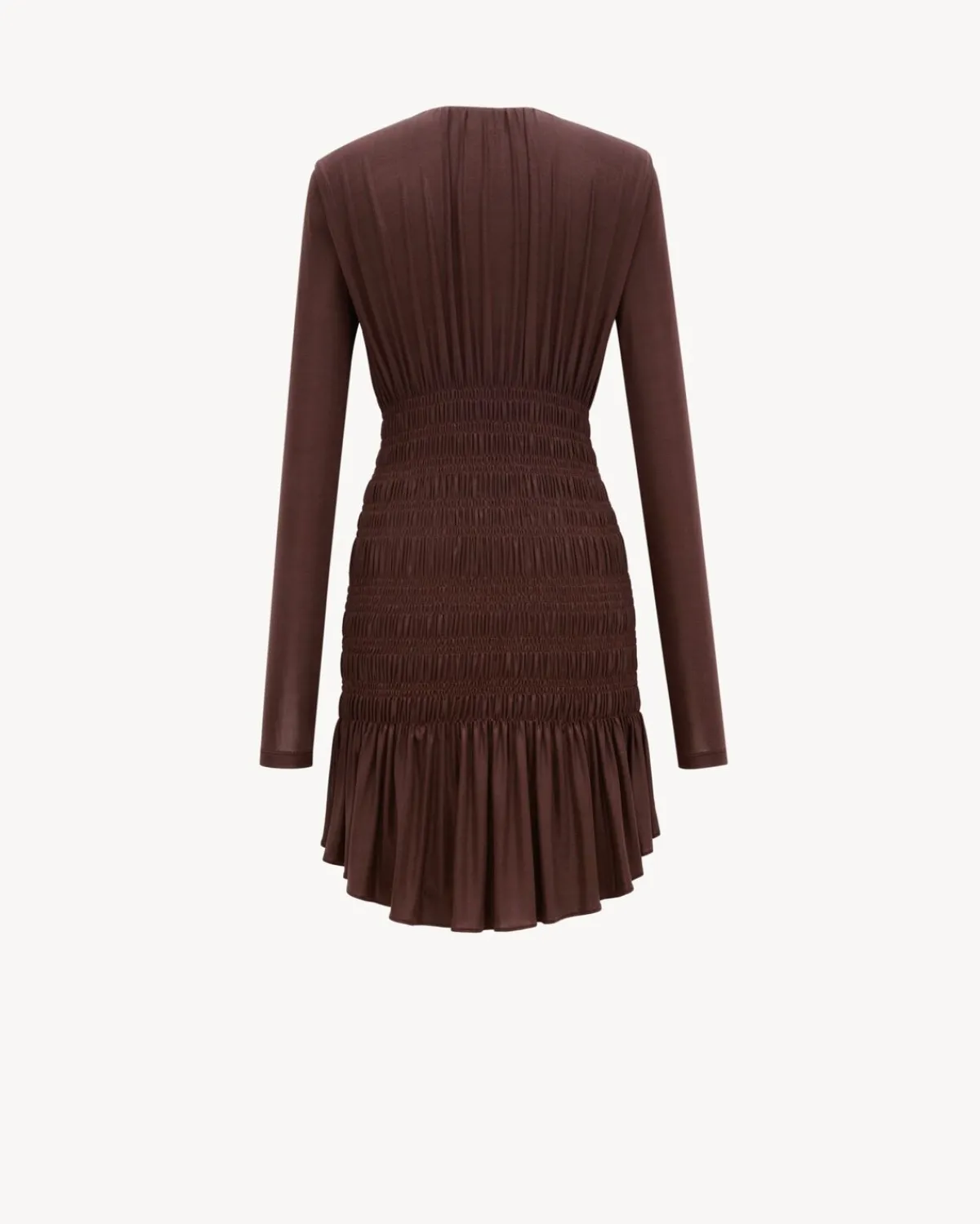 Saint Laurent Dresses And Skirts-smocked dress in lamé jersey BORDEAUXBRILLANT