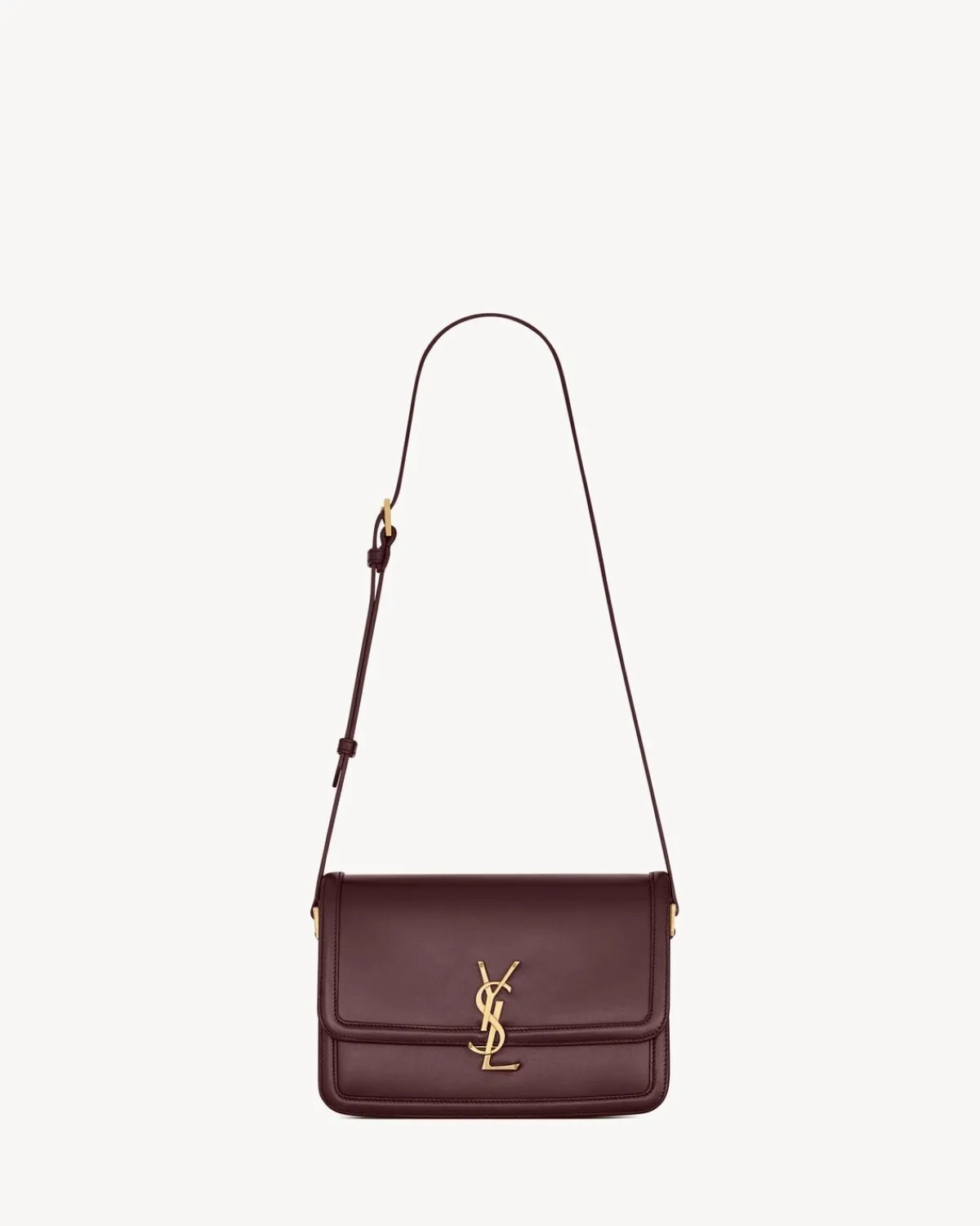 Saint Laurent Shoulder Bags-SOLFERINO MEDIUM SATCHEL IN BOX ROUGECABERNET