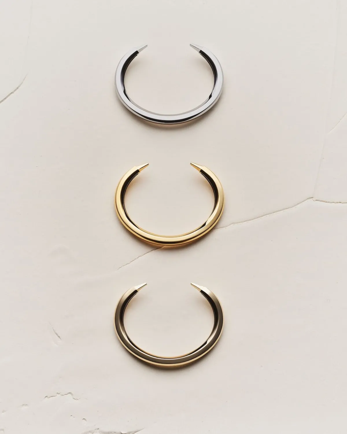 Saint Laurent Fine Jewelry-Spiky bracelets in 18K grey gold, yellow, gold and pale gold greyGOLD,YELLOWGOLDANDPALEGOLD